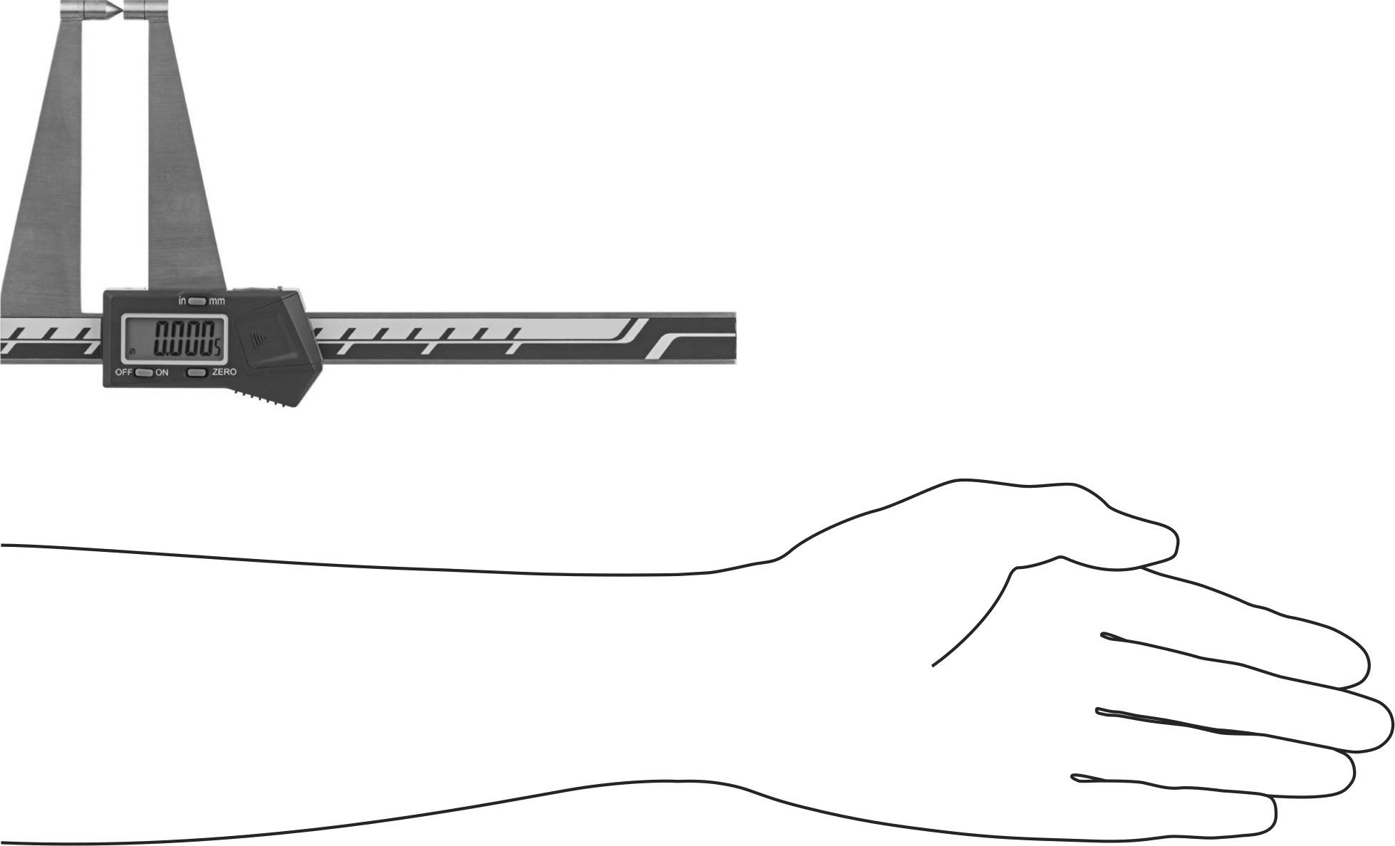 Frenler için Kaliper, 0“ ila 5” ve 0 mm ila 125 mm Ölçüm Aralığı