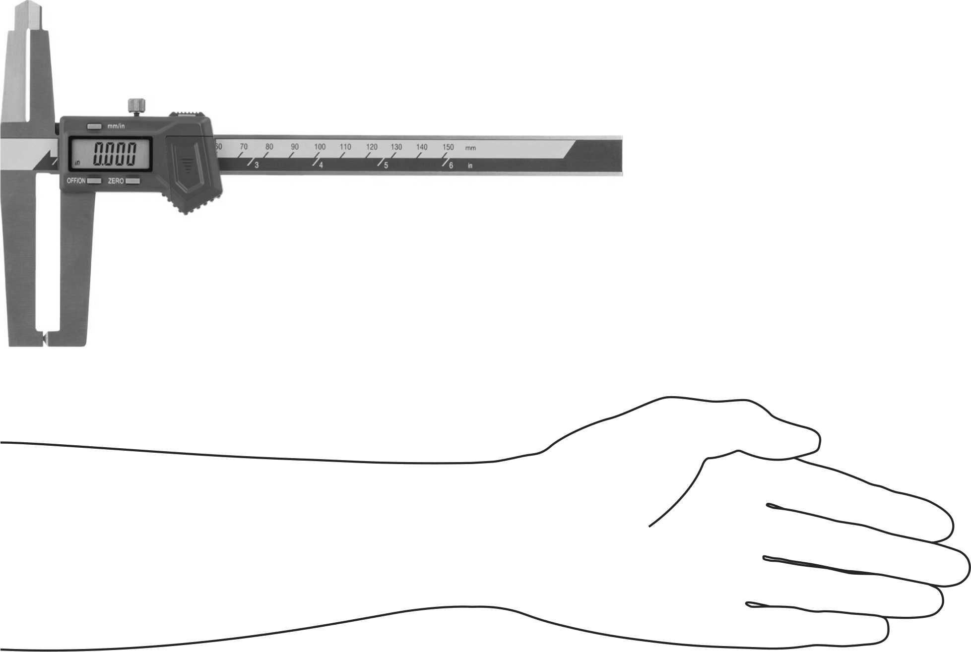 Frenler için Kaliper, Zigbee Bağlantılı, 0“ ila 6” ve 0 ila 150 mm Ölçüm Aralığı
