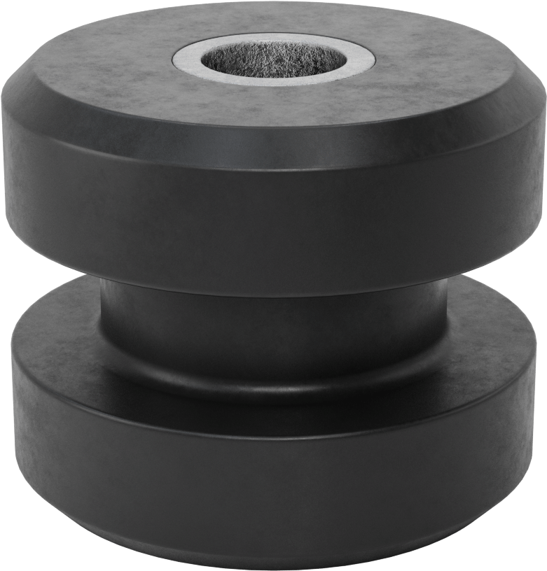 Kolay Takılan Titreşim Sönümleyici Gromet, Neopren, Çelik Ek Parça, 2,3" delik çapı için, 2100 lbs. Kapasite