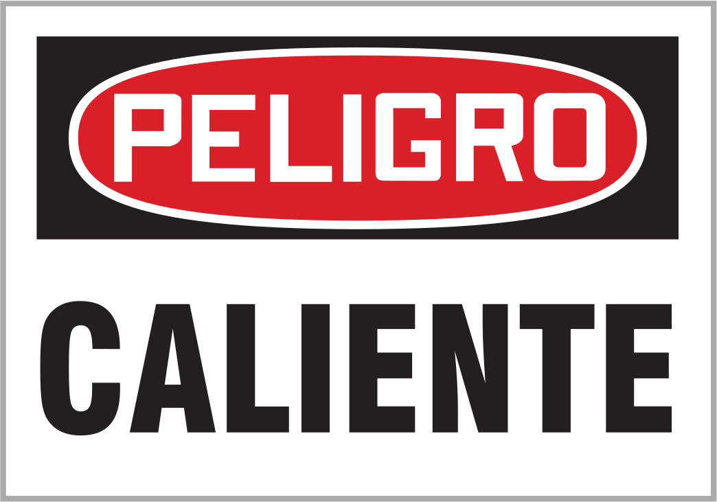 Makine ve Ekipman Çalıştırma Etiketleri, İspanyolca, Peligro-Caliente