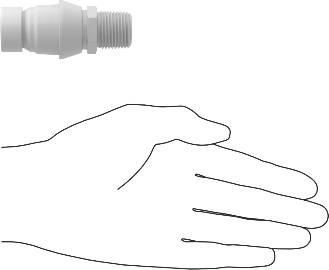 Hava ve Su için Yüksek Akışlı Hızlı Bağlantı Kesme Tüp Bağlantısı, Asetal Plastik Tapa, 1/2 NPT Erkek, 5/8 Bağlantı Boyutu