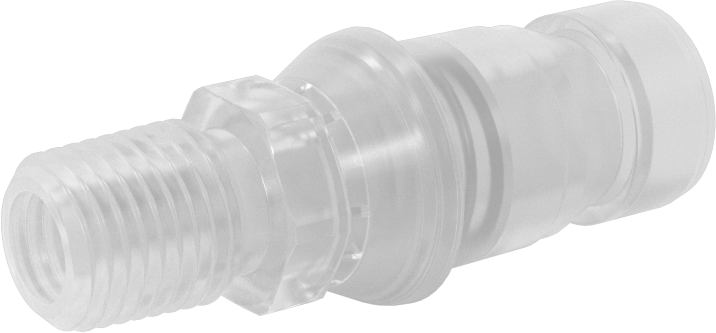 Hava ve Su için Yüksek Akışlı Hızlı Bağlantı Kesme Tüp Bağlantısı, Polipropilen Plastik Tapa, 1/4 NPT Erkek, 3/8 Kaplin Boyutu