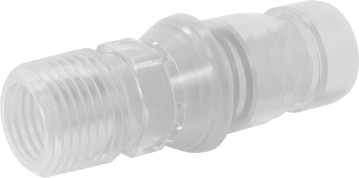Hava ve Su için Yüksek Akışlı Hızlı Bağlantı Kesme Tüp Bağlantısı, Polipropilen Plastik Tapa, 3/8 NPT Erkek, 3/8 Kaplin Boyutu