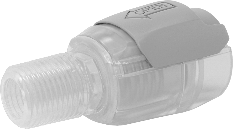 Hava ve Su için Yüksek Akışlı Hızlı Bağlantı Kesme Tüp Bağlantısı, Polipropilen Plastik Soket, 1/2 NPT Erkek, 1-3/8 Bağlantı Boyutu