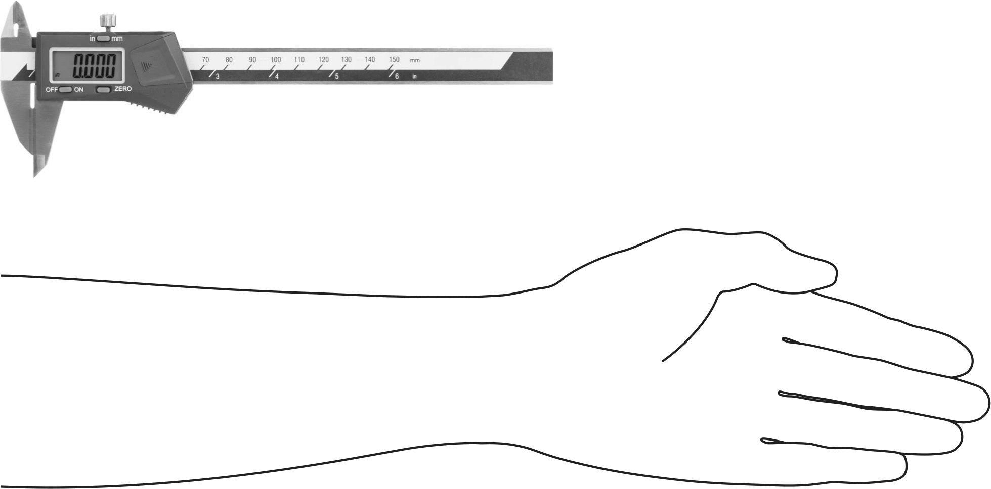 Çizim için Kaliper, 0“ ila 6” ve 0 mm ila 150 mm Ölçüm Aralığı