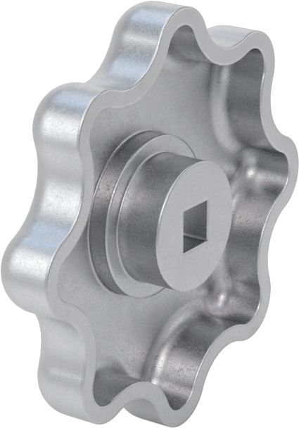 Alüminyum Kare Delikli Topuz, 2-1/2“ Baş Çapı, 1/4” Genişliğinde x 3/8" Derinliğinde Delik