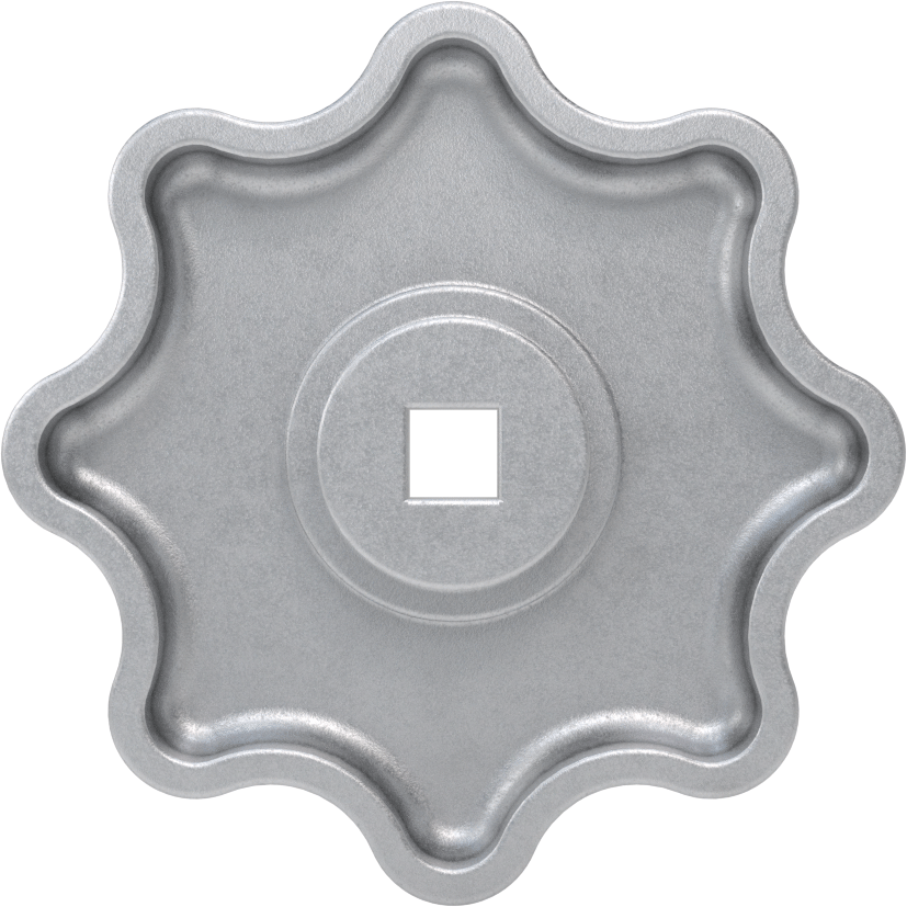 Alüminyum Kare Delikli Topuz, 2-1/2“ Baş Çapı, 1/4” Genişliğinde x 3/8" Derinliğinde Delik