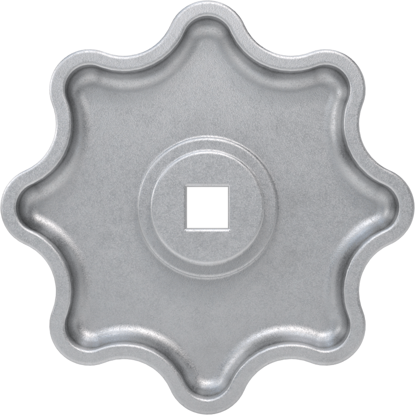 Alüminyum Kare Delikli Topuz, 2-3/4“ Baş Çapı, 9/32” Genişlik x 3/8" Derinlikte Delik