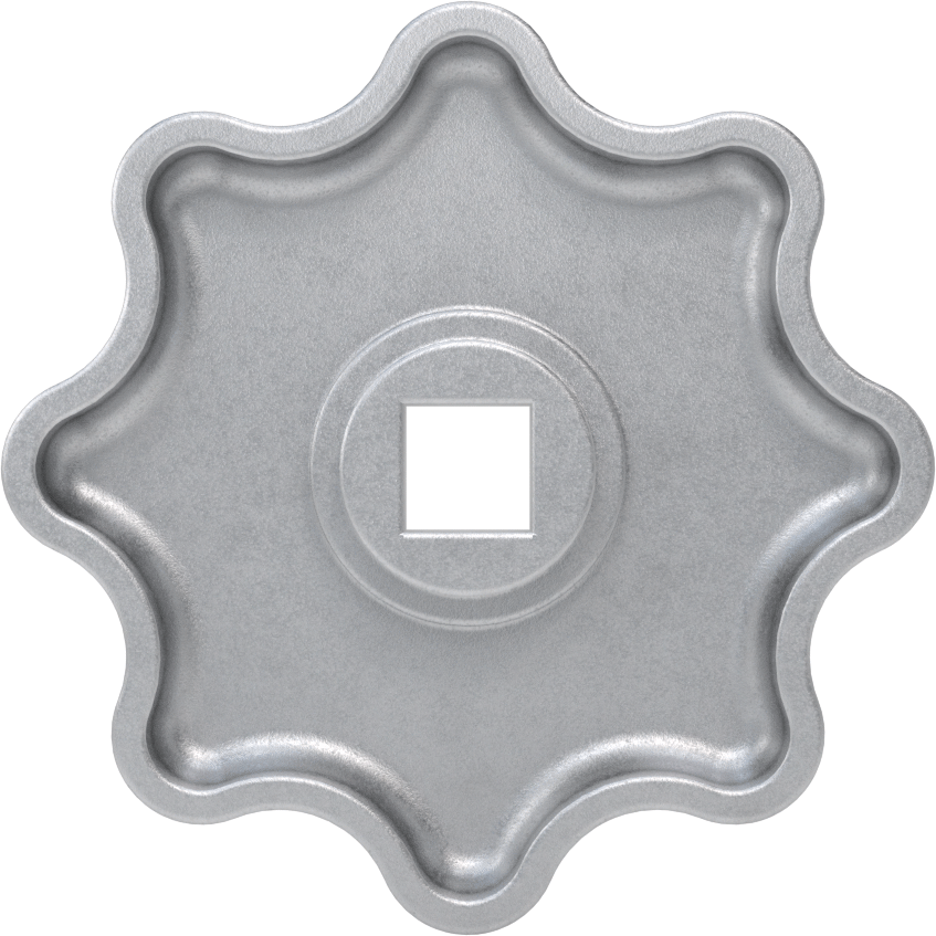 Alüminyum Kare Delikli Topuz, 2-3/4“ Baş Çapı, 3/8” Genişlik x 3/8" Derinlikte Delik