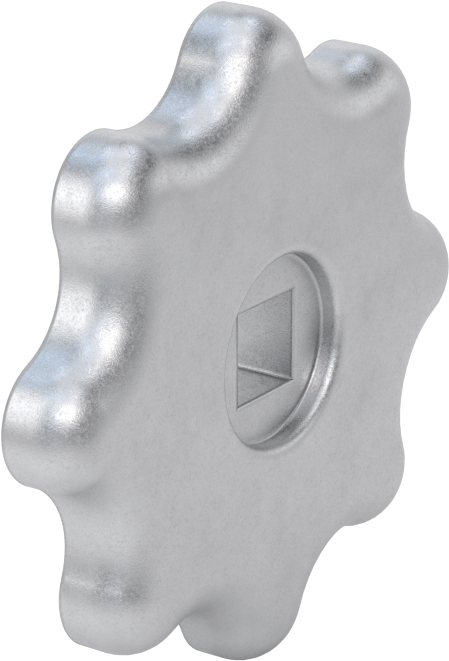 Alüminyum Kare Delikli Topuz, 1/2“ Genişlik x 7/16” Derinlikte Delik ile 3-1/2" Baş Çapı