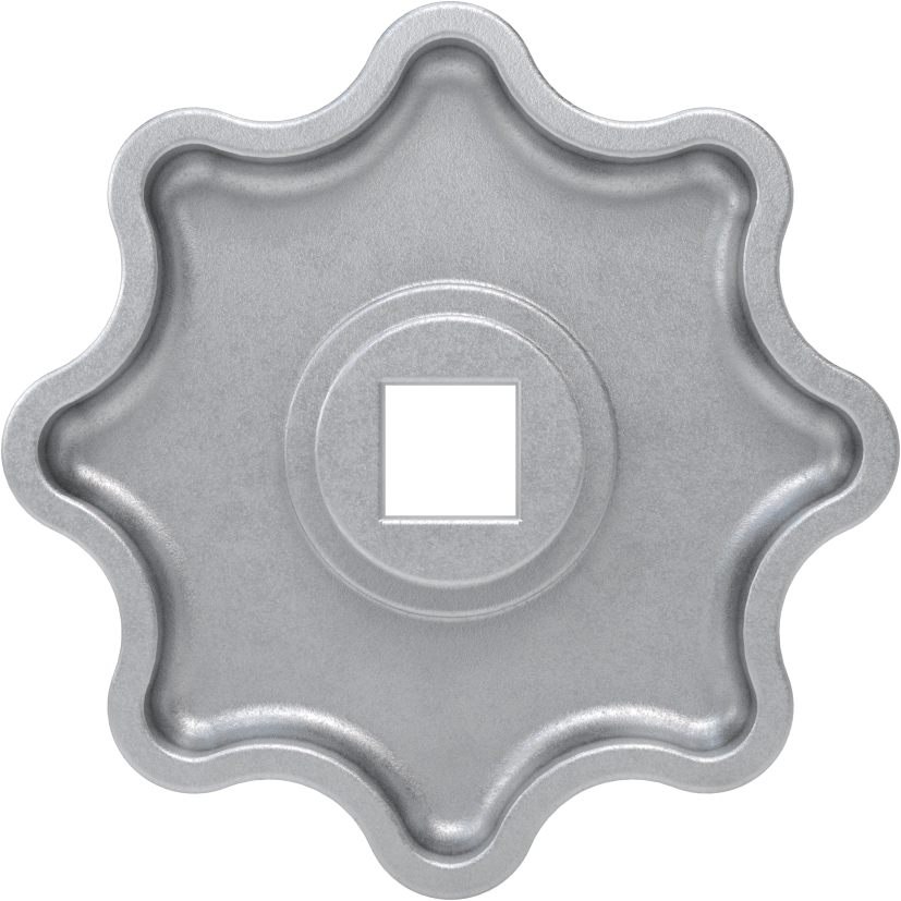 Alüminyum Kare Delikli Topuz, 2-1/2“ Baş Çapı, 3/8” Genişlik x 3/8" Derinlik