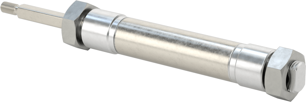 Dönmeyen Yuvarlak Gövdeli Hava Silindiri, 3/4" Delik Boyutu, 1-1/2" Strok Uzunluğu