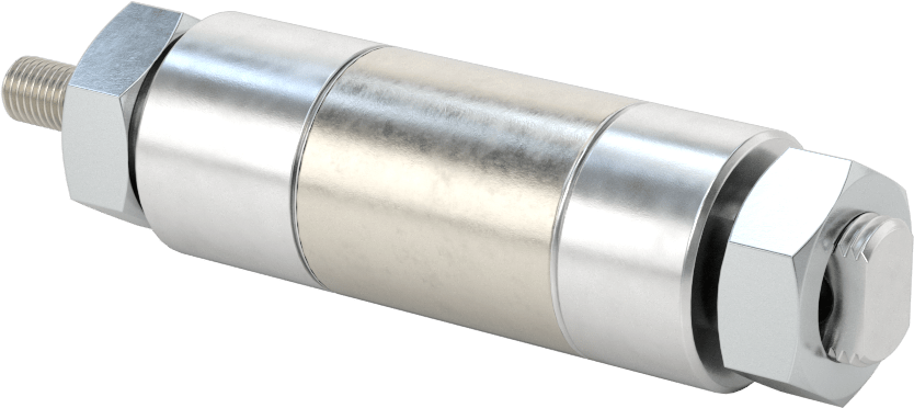 Dönmeyen Yuvarlak Gövdeli Hava Silindiri, 1-1/16" Delik Boyutu, 1/2" Strok Uzunluğu