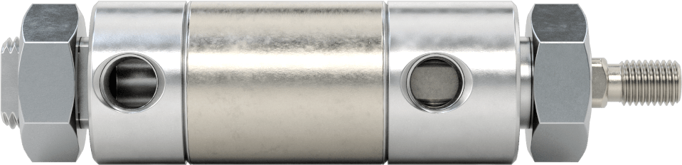 Dönmeyen Yuvarlak Gövdeli Hava Silindiri, 1-1/16" Delik Boyutu, 1/2" Strok Uzunluğu