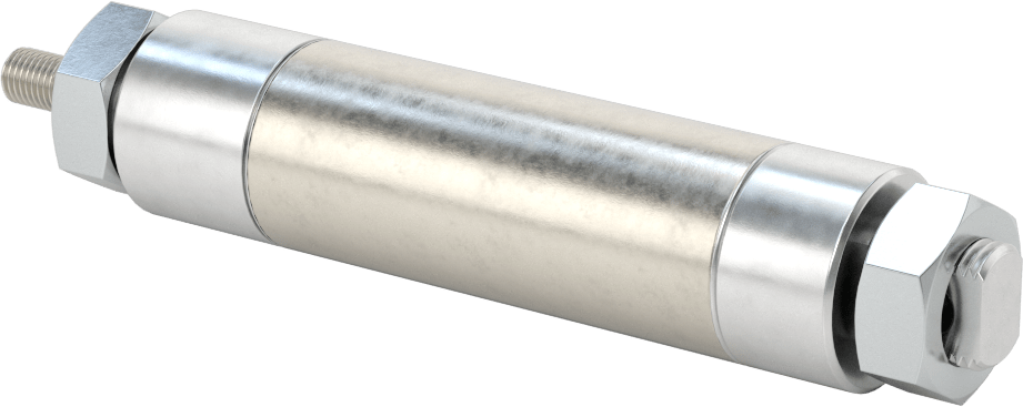 Dönmeyen Yuvarlak Gövdeli Hava Silindiri, 1-1/16" Delik Boyutu, 1-1/2" Strok Uzunluğu