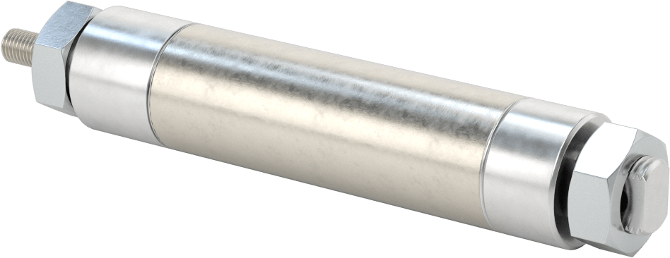 Dönmeyen Yuvarlak Gövdeli Hava Silindiri, 1-1/16" Delik Boyutu, 2" Strok Uzunluğu