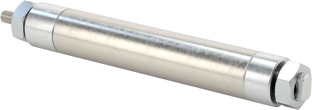 Dönmeyen Yuvarlak Gövdeli Hava Silindiri, 1-1/16" Delik Boyutu, 4" Strok Uzunluğu