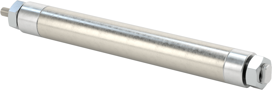 Dönmeyen Yuvarlak Gövdeli Hava Silindiri, 1-1/16" Delik Boyutu, 6" Strok Uzunluğu