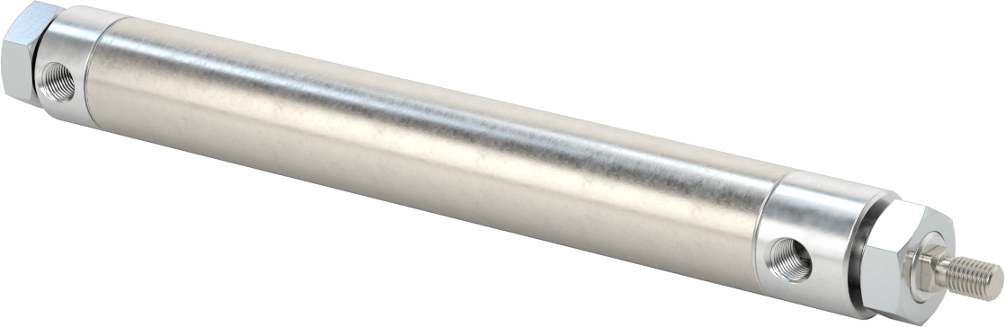 Dönmeyen Yuvarlak Gövdeli Hava Silindiri, 1-1/16" Delik Boyutu, 6" Strok Uzunluğu
