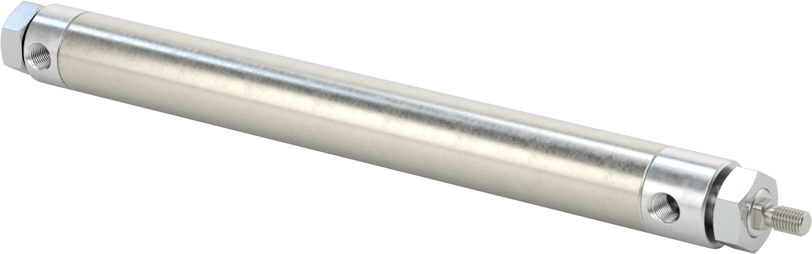Dönmeyen Yuvarlak Gövdeli Hava Silindiri, 1-1/16" Delik Boyutu, 8" Strok Uzunluğu