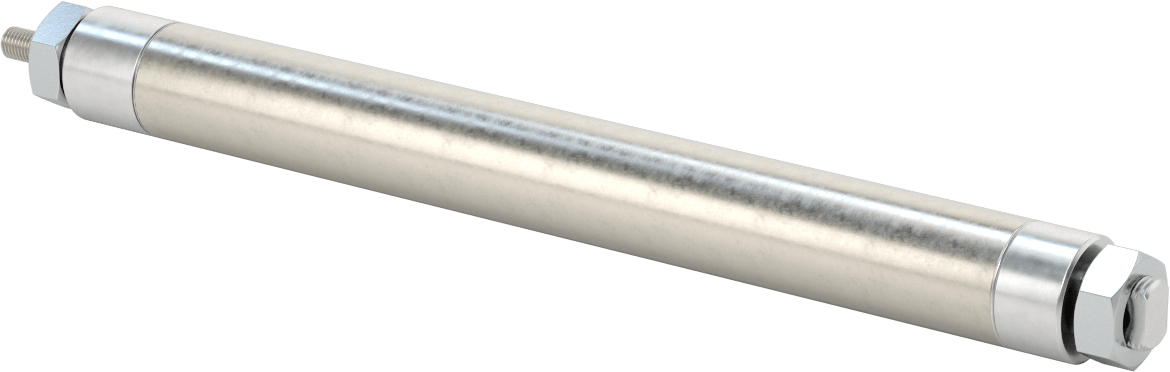 Dönmeyen Yuvarlak Gövdeli Hava Silindiri, 1-1/16" Delik Boyutu, 8" Strok Uzunluğu