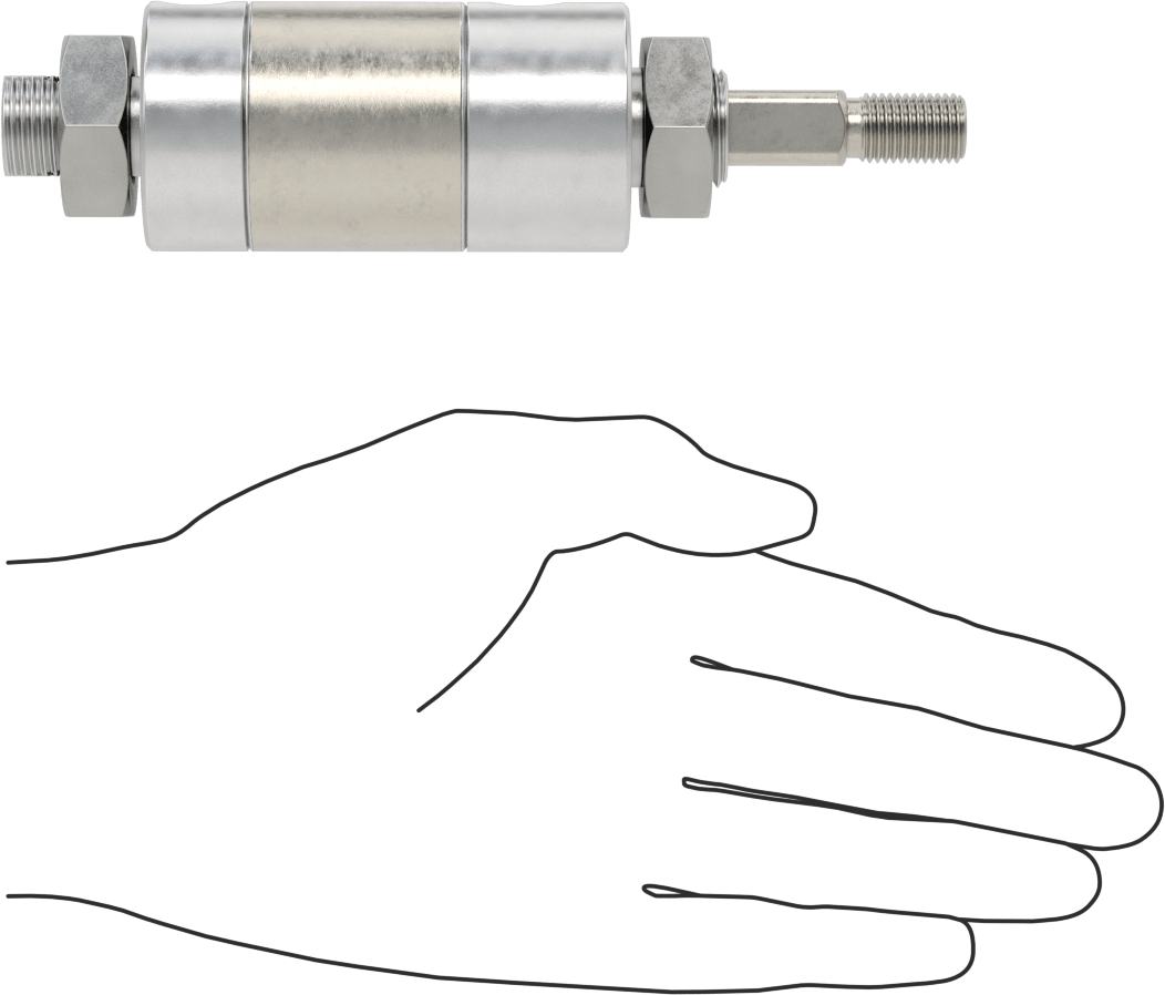 Dönmeyen Yuvarlak Gövdeli Hava Silindiri, 1-1/2" Delik Çapı, 1/2" Strok Uzunluğu