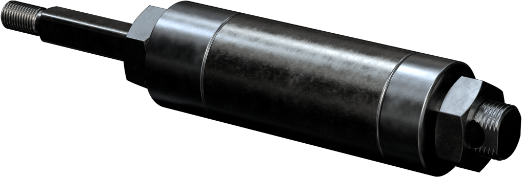 Dönmeyen Yuvarlak Gövdeli Hava Silindiri, 1-1/2" Delik Çapı, 1-1/2" Strok Uzunluğu