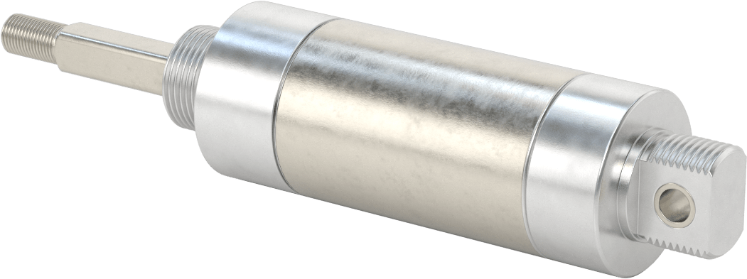 Dönmeyen Yuvarlak Gövdeli Hava Silindiri, 2" Delik Boyutu, 1-1/2" Strok Uzunluğu