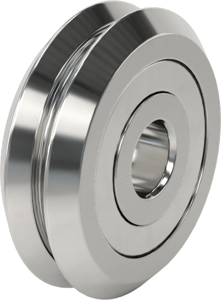 Mile Monte Ray Makarası, 440C Paslanmaz Çelik V-Oluk, 2-3/8" Makara Çapı, 3/4" Makara Genişliği