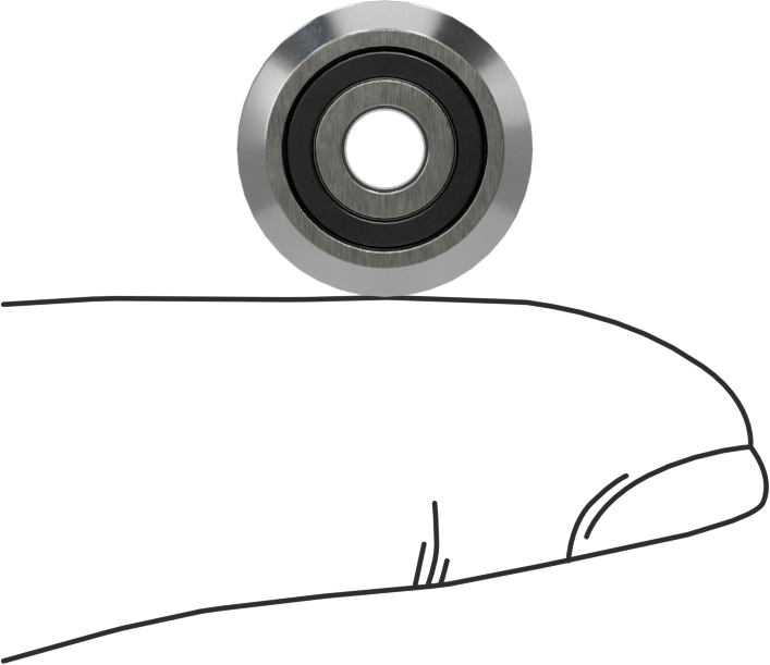 Mile Monte Ray Makarası, Çelik V-Oluk, 9/16" Makara Çapı, 1/4" Silindir Genişliği