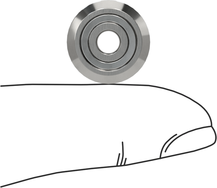 Mile Monte Ray Makarası, 440C Paslanmaz Çelik V-Oluk, 9/16" Makara Çapı, 1/4" Silindir Genişliği