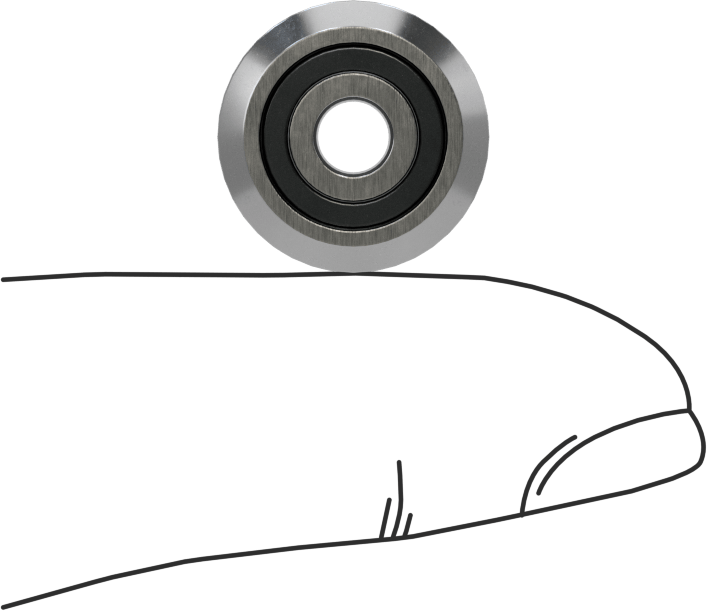 Mile Monte Ray Makarası, Contalı Çelik V-Oluk, 9/16" Makara Çapı, 1/4" Silindir Genişliği