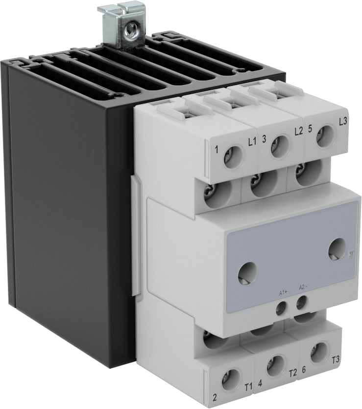 DIN Rayı Montajlı Katı Hal Rölesi, DPST-NO, 24-277V AC/24-120V DC Giriş, 40A @ 600V AC
