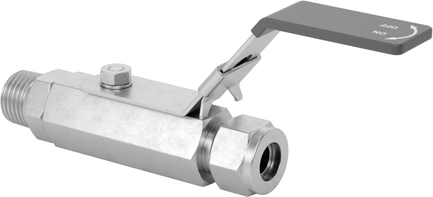 Yor-Lok Bağlantı Parçalı Açma/Kapama Vanası, Kilitlenebilir Kol Duru, 1/4" Boru Dış Çapı x 1/4 NPT Erkek için