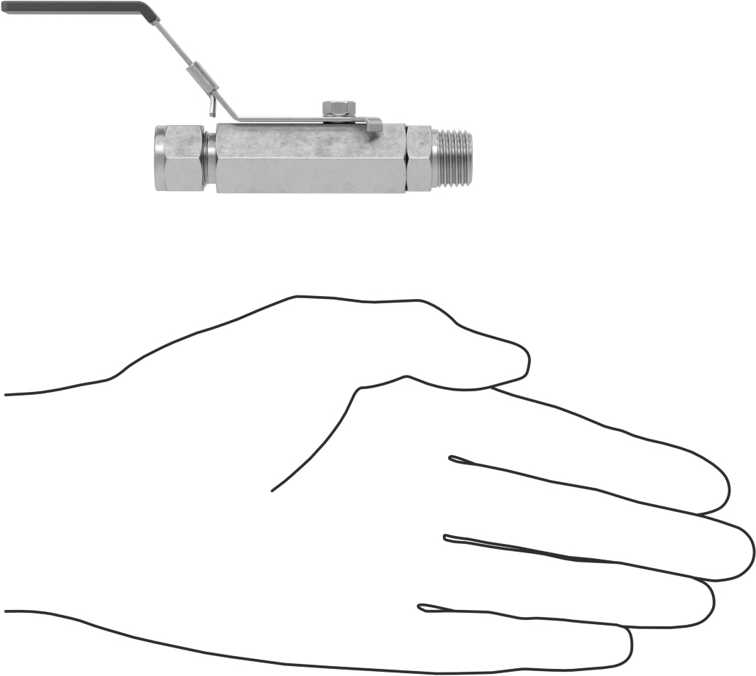 Yor-Lok Bağlantı Parçalı Açma/Kapama Vanası, Kilitlenebilir Kol Duru, 1/4" Boru Dış Çapı x 1/4 NPT Erkek için