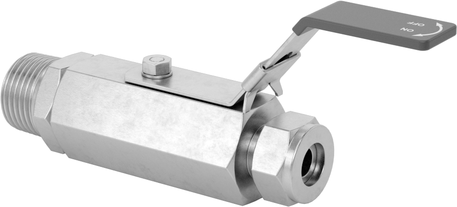 Yor-Lok Bağlantı Parçalı Açma/Kapama Vanası, Kilitlenebilir Kol Duru, 1/2" Boru Dış Çapı x 1/2 NPT Erkek için