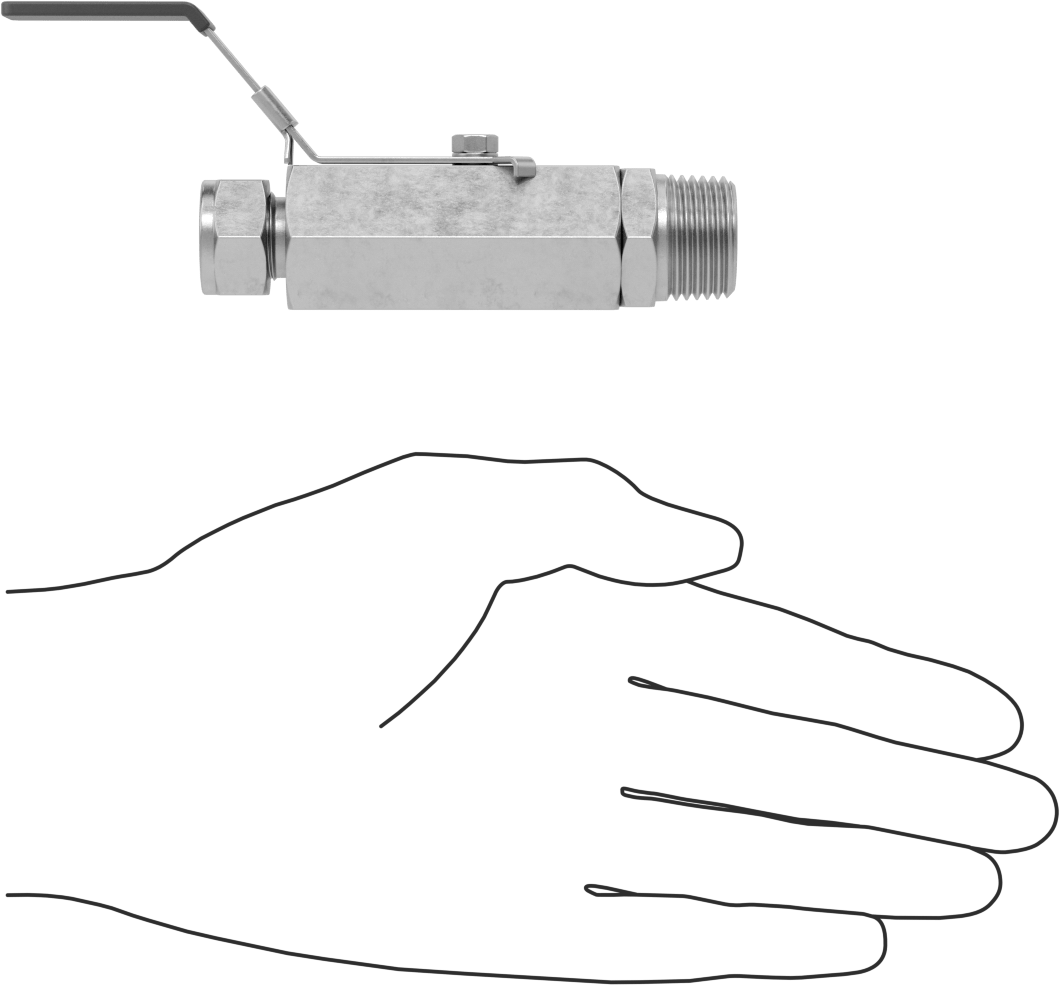 Yor-Lok Bağlantı Parçalı Açma/Kapama Vanası, Kilitlenebilir Kol Duru, 1/2" Boru Dış Çapı x 1/2 NPT Erkek için