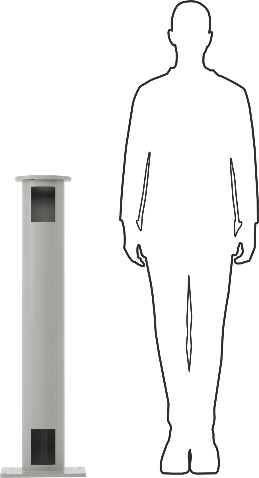Robot Tabanı, İşbirlikçi, 42" Toplam Yükseklik, 8" Montaj Plakası Çapı