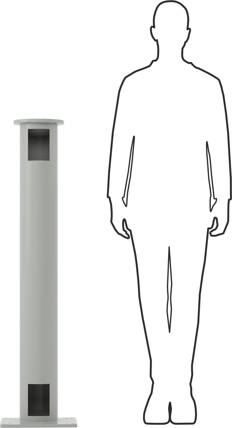 Robot Tabanı, İşbirlikçi, 48" Toplam Yükseklik, 8" Montaj Plakası Çapı