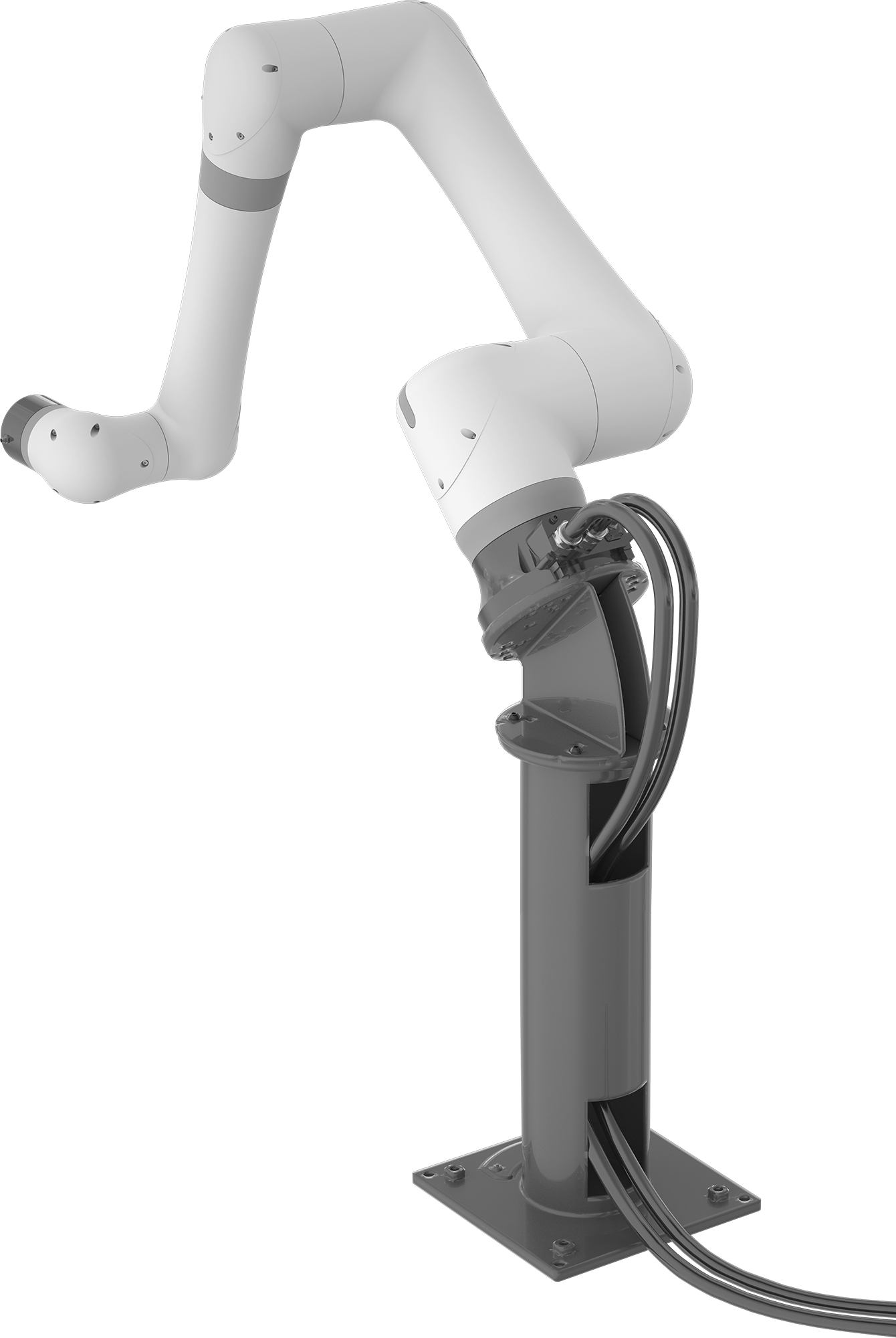 45° Base Extension Shown with Round Base and Robot Arm (Not Included)
