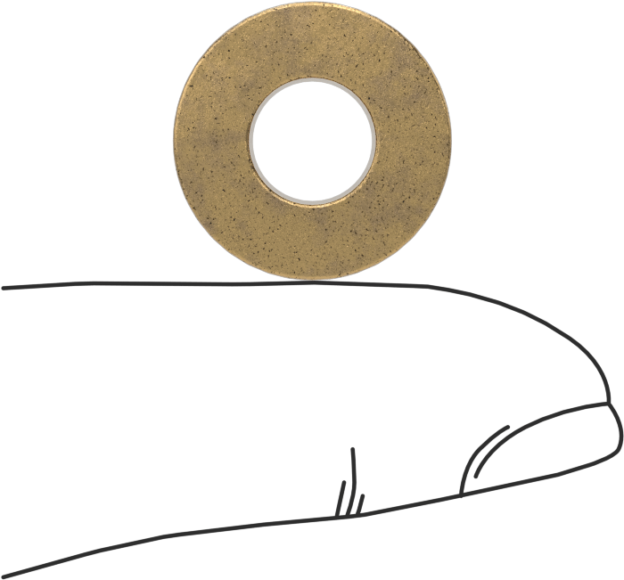 Yağ Dolgulu 841 Bronz Flanşlı Kovanlı Rulman, 5/16“ Mil Çapı ve 1/2” Muhafaza İç Çapı için, 3/8" Uzunluk