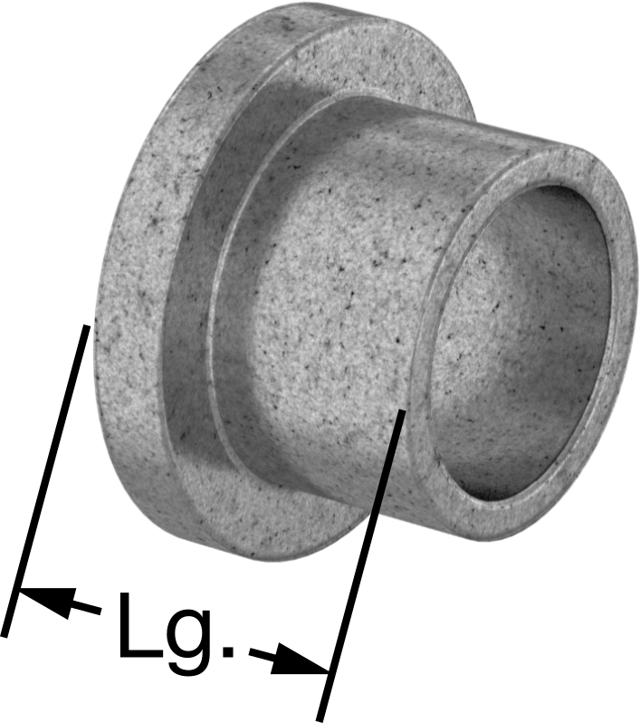 Yağ Dolgulu 841 Bronz Flanşlı Kovanlı Rulman, 1/2“ Mil Çapı ve 5/8” Muhafaza İç Çapı için, 1/2" Uzunluk, 1/8" Flanş