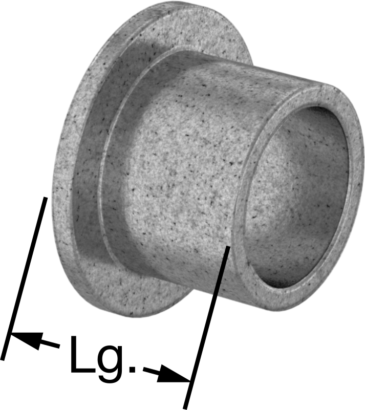 Yağ Dolgulu 841 Bronz Flanşlı Kovanlı Rulman, 1/2“ Mil ve 5/8” Yuva İç Çapı için, 1/2" Uzunluk, 1/16" Flanş