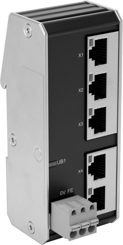 Düşük Profilli DIN Rayına Monte Ethernet Anahtarı, 100 Mbit/S İletim Hızı, 5 Soket