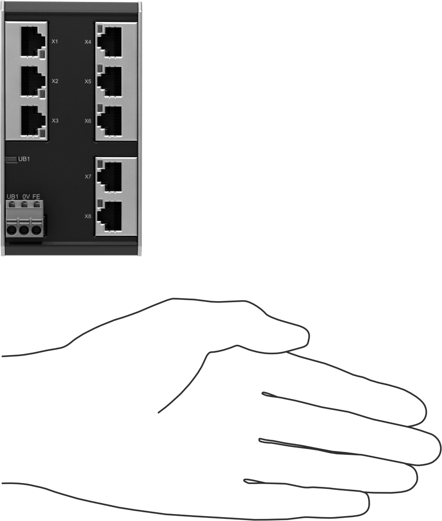 Düşük Profilli DIN Rayına Monte Ethernet Anahtarı, 100 Mbit/S İletim Hızı, 8 Soket
