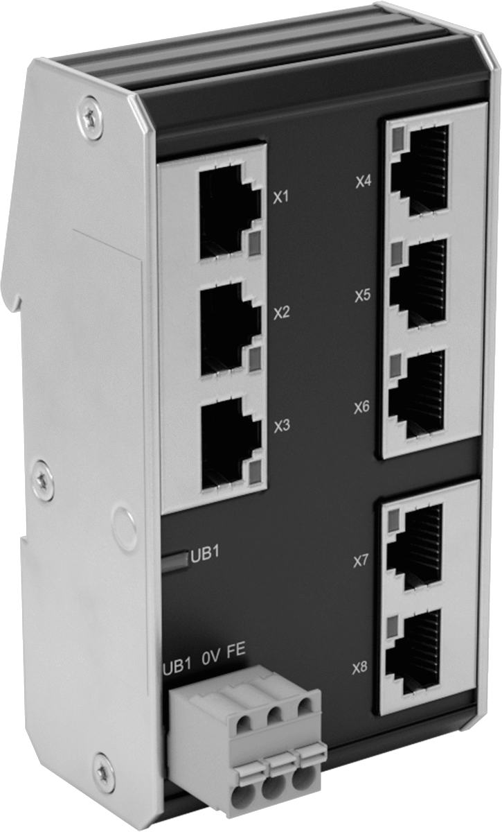 Düşük Profilli DIN Rayına Monte Ethernet Anahtarı, 1 GB/S İletim Hızı, 8 Soket