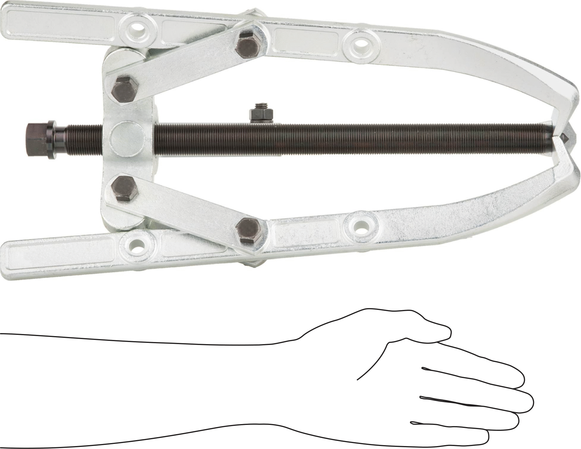 Dış Tutamaklı Çekici, Bir Ucunda Uçlu 3 Çene, 1-1/2“- 15-3/4” Dış Çap