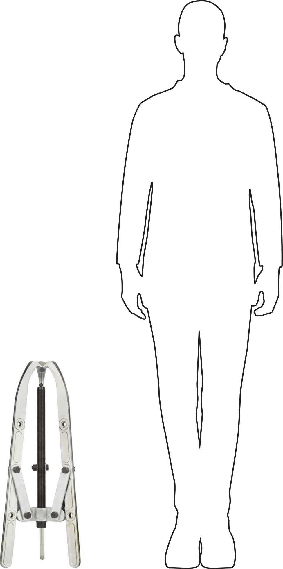 Dış Tutamaklı Çekici, Bir Ucunda Uçlu 3 Çene, 1-1/2“- 19-3/4” Dış Çap için