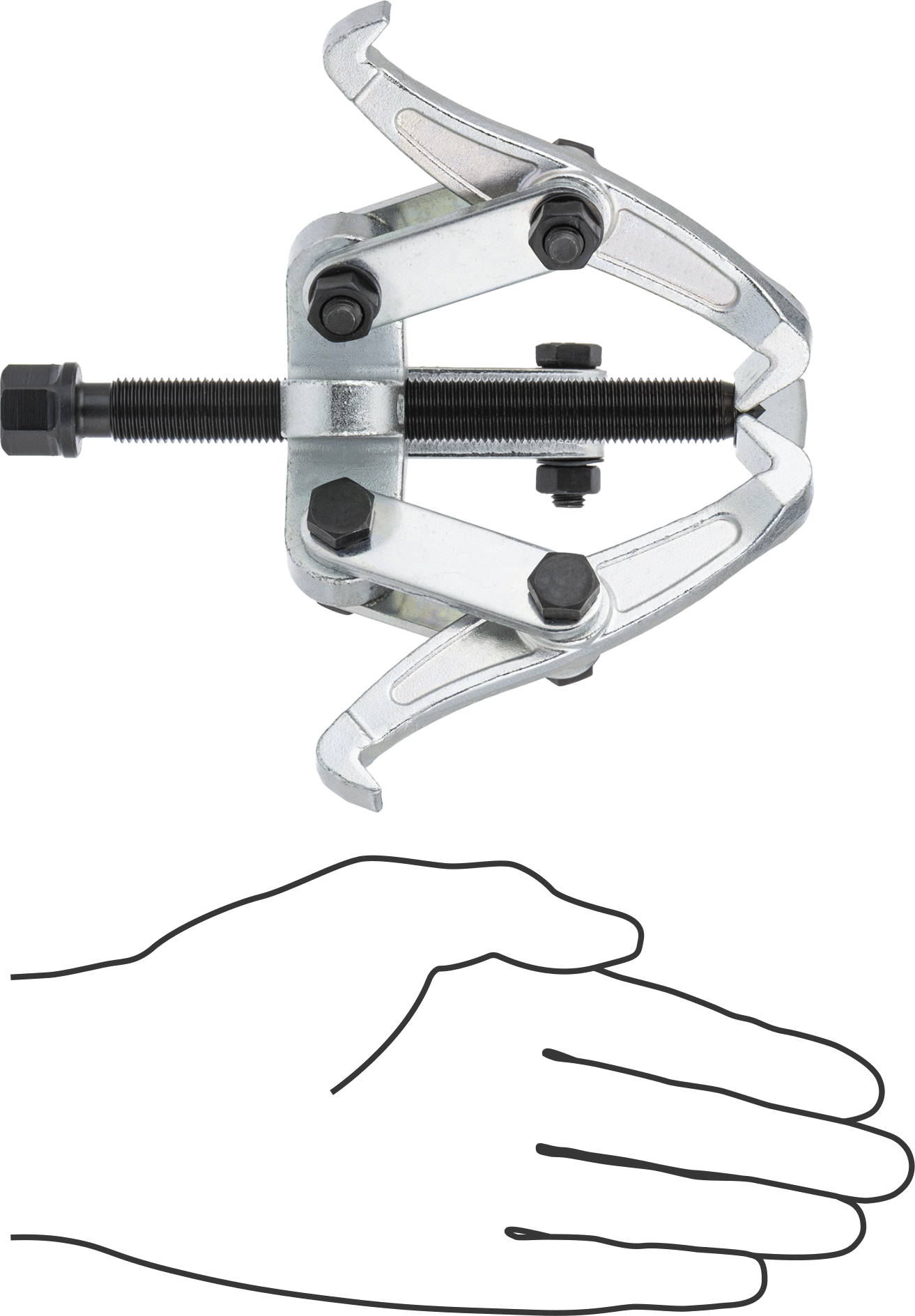 Dış Tutamaklı Çekici, 2/3 Çeneler, Her İki Uçta Uçlar, 3/4"- 7-1/8" OD