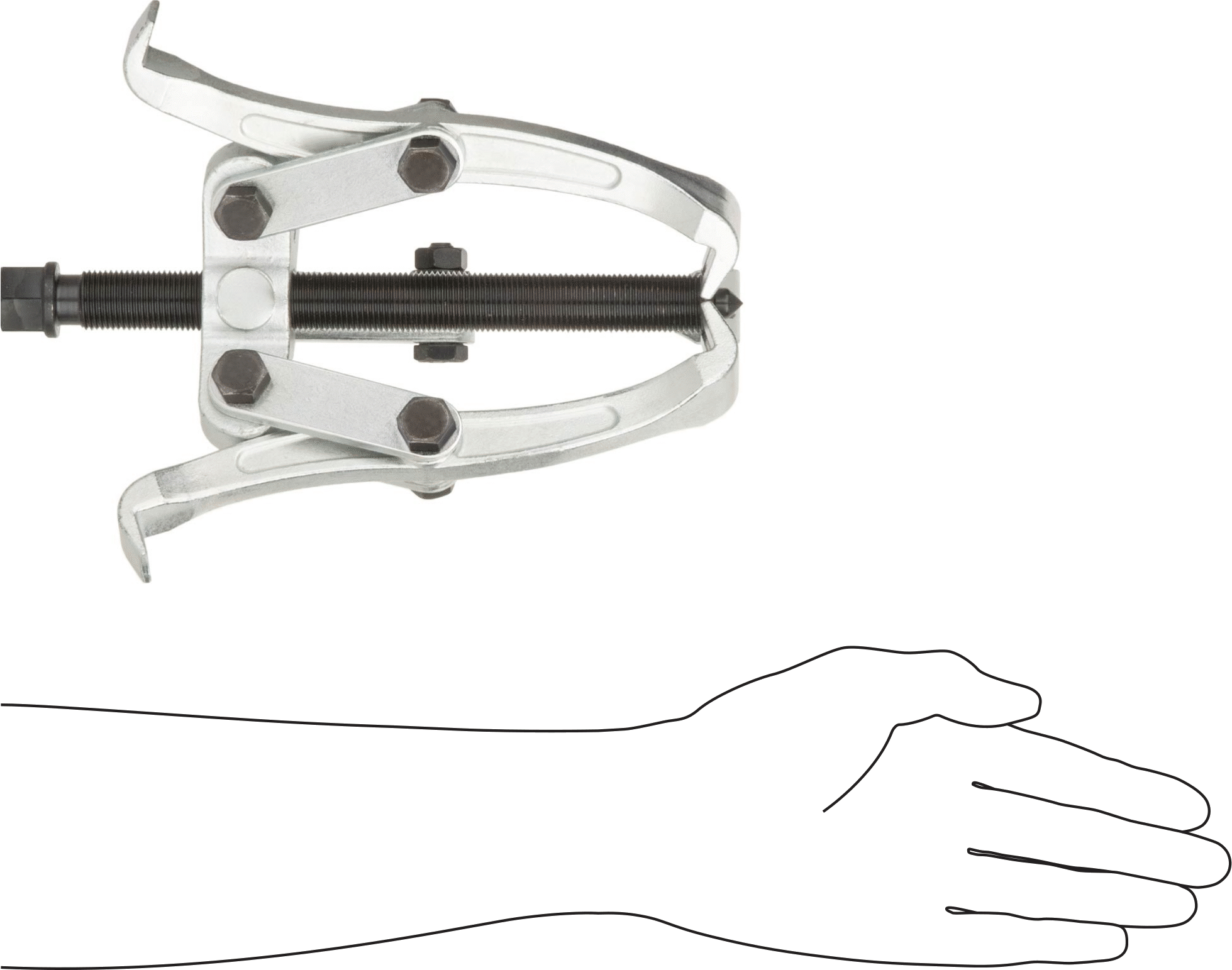 Dış Tutamaklı Çekici, 2/3 Çeneler, Her İki Uçta Uçlar, 1-1/32“- 11-1/32” Dış Çap için